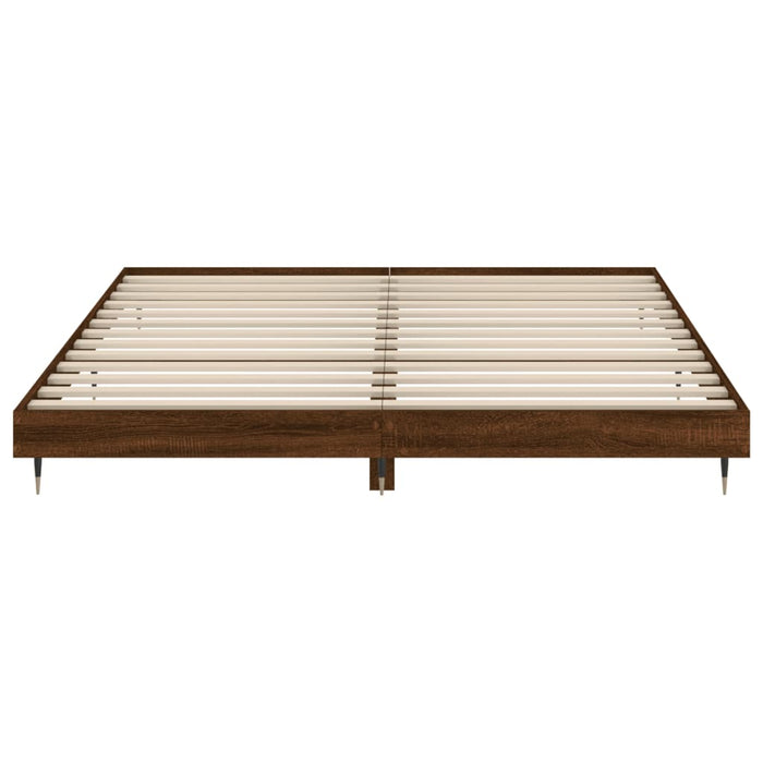 Bed Frame Brown Oak Engineered Wood 120 cm