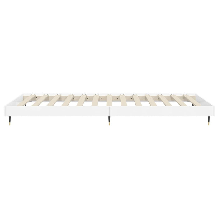 Bed Frame High Gloss White Engineered Wood 100 cm