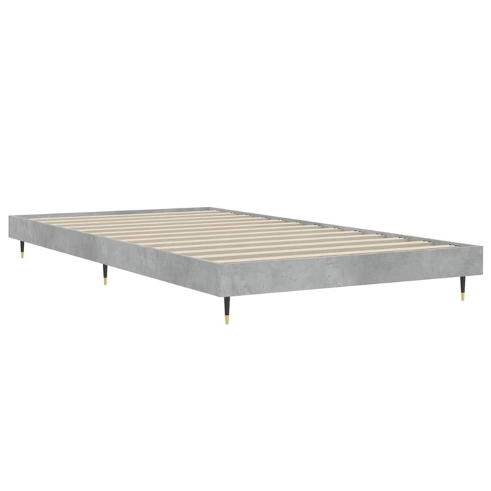 Bed Frame Concrete Grey Engineered Wood 100 cm