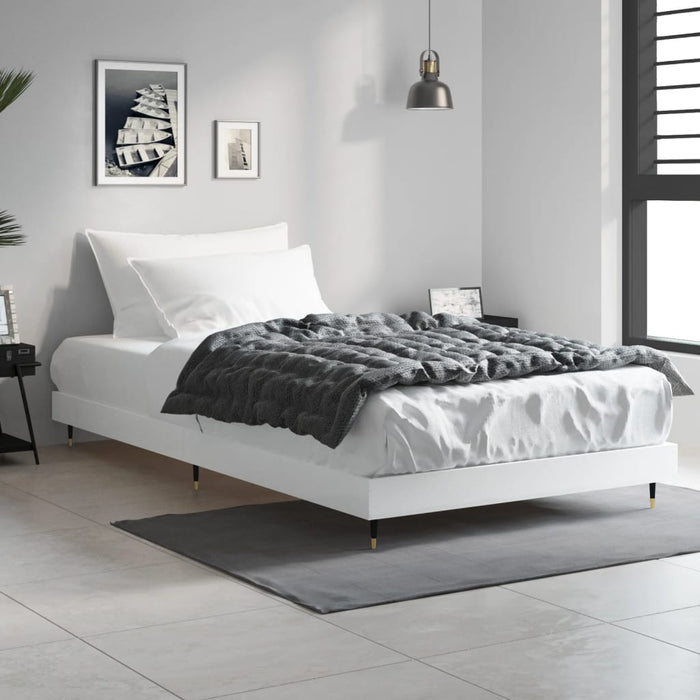 Bed Frame White Engineered Wood 90 cm