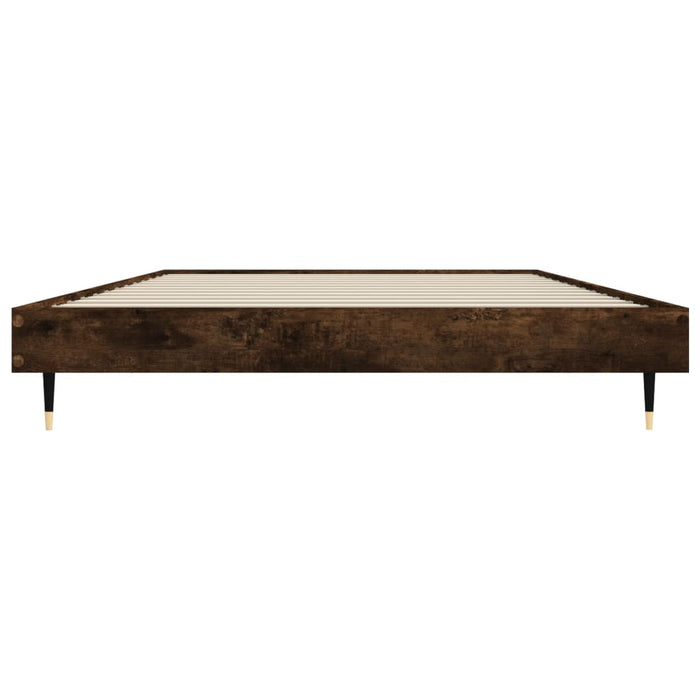 Bed Frame Smoked Oak Engineered Wood 90 cm