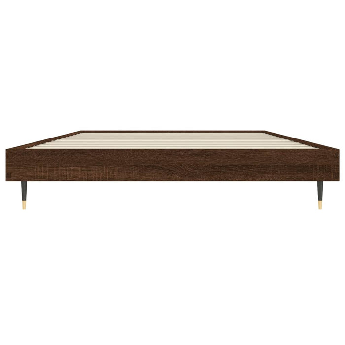 Bed Frame Brown Oak Engineered Wood 90 cm
