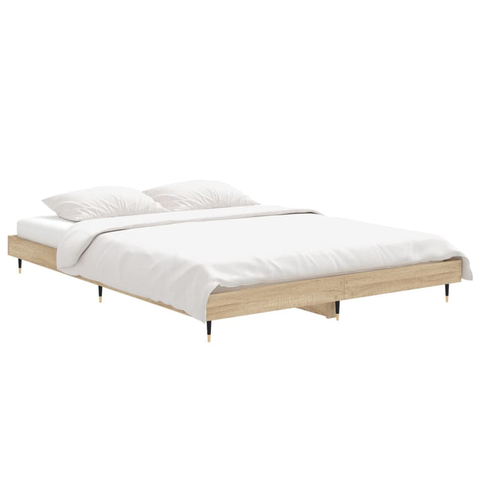 Bed Frame Sonoma Oak Engineered Wood 140 cm