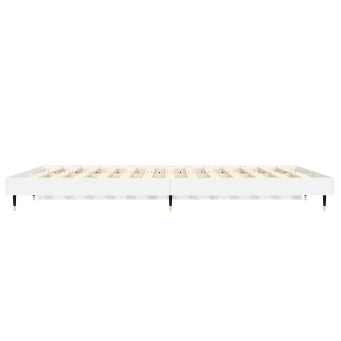Bed Frame White 4FT Small Double Engineered Wood