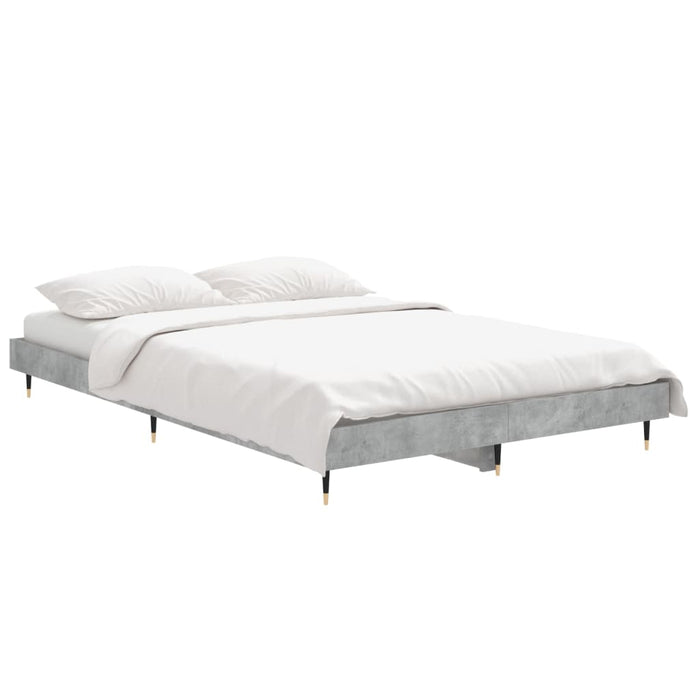 Bed Frame Concrete Grey 4FT Small Double Engineered Wood