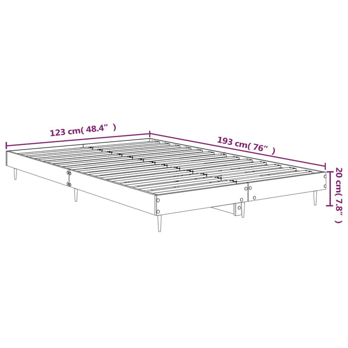 Bed Frame Concrete Grey 4FT Small Double Engineered Wood