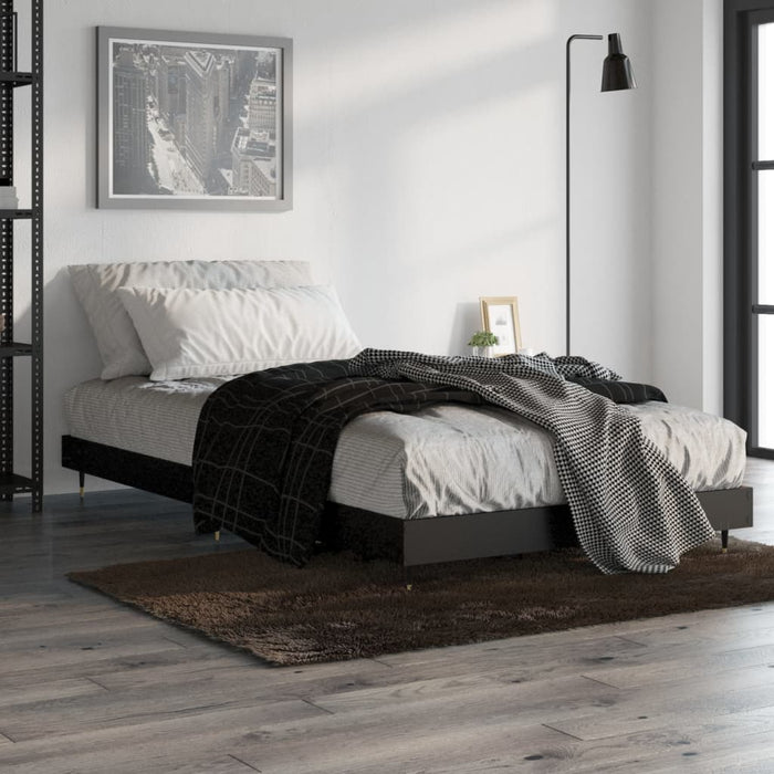 Bed Frame Black 3FT Single Engineered Wood