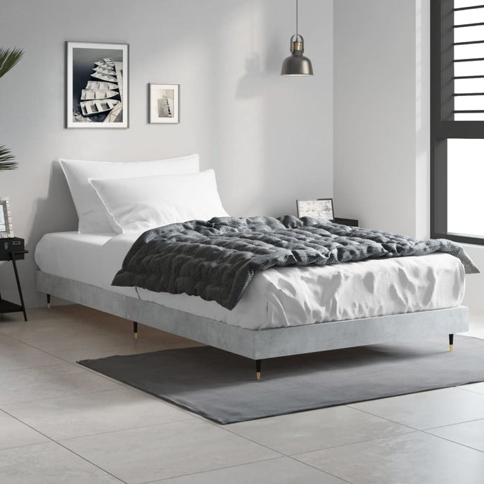 Bed Frame Concrete Grey 3FT Single Engineered Wood