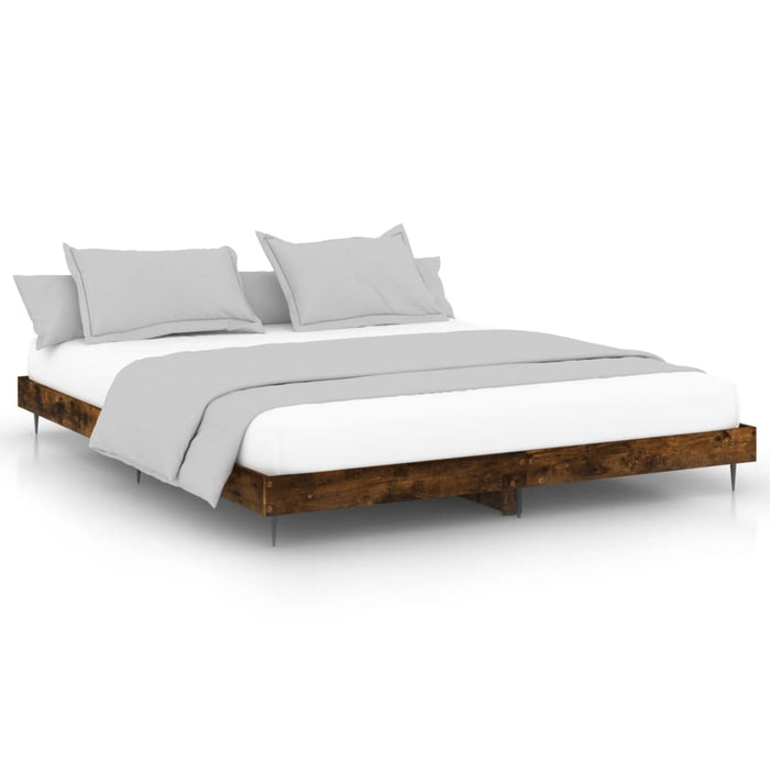 Bed Frame Smoked Oak Engineered Wood 200 cm
