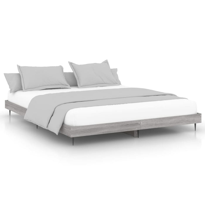 Bed Frame Grey Sonoma Engineered Wood 200 cm