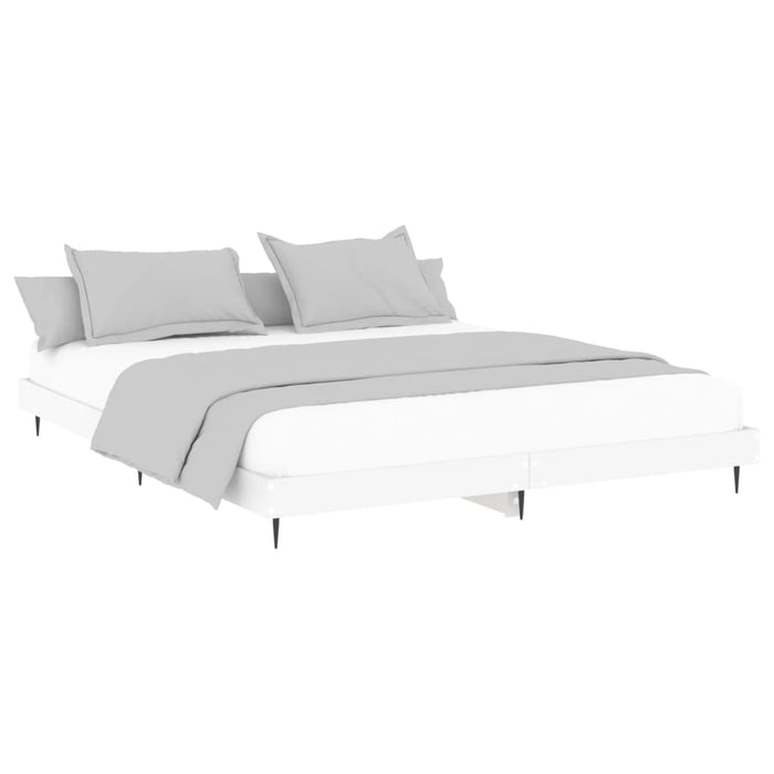 Bed Frame White Engineered Wood 160 cm