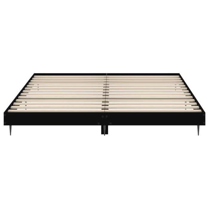 Bed Frame Black Engineered Wood 160 cm