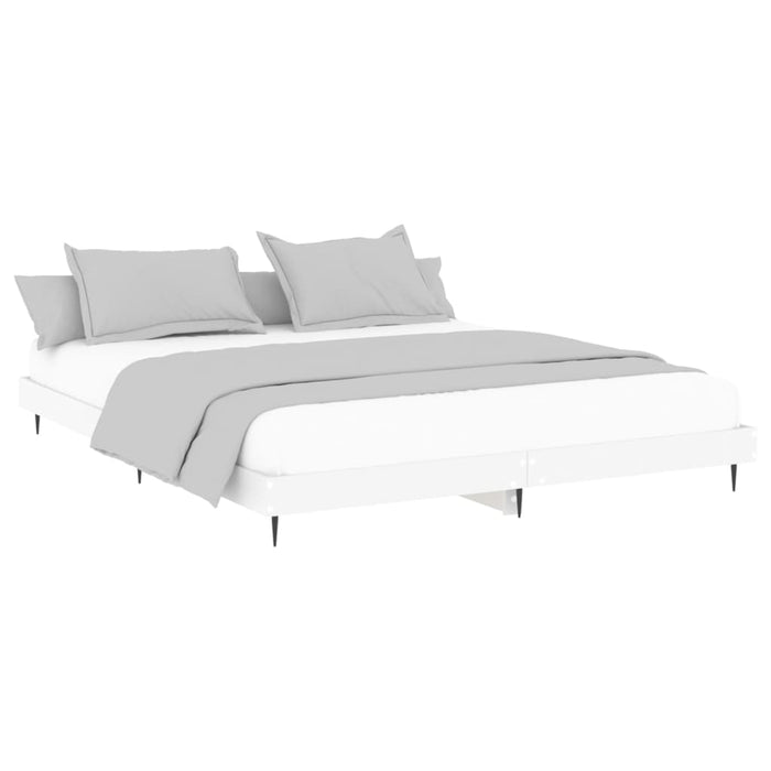 Bed Frame White 5FT King Size Engineered Wood