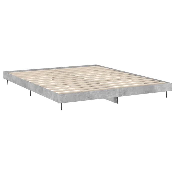 Bed Frame Concrete Grey 5FT King Size Engineered Wood