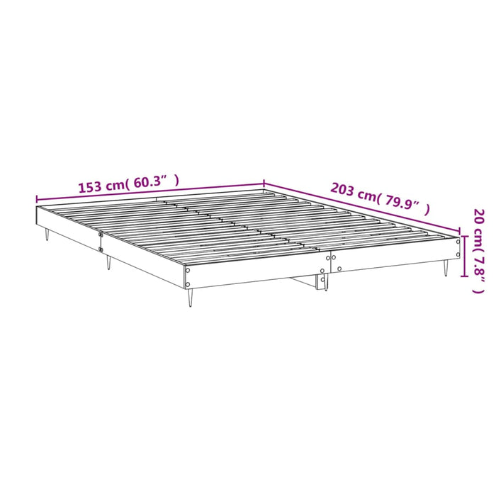 Bed Frame Concrete Grey 5FT King Size Engineered Wood