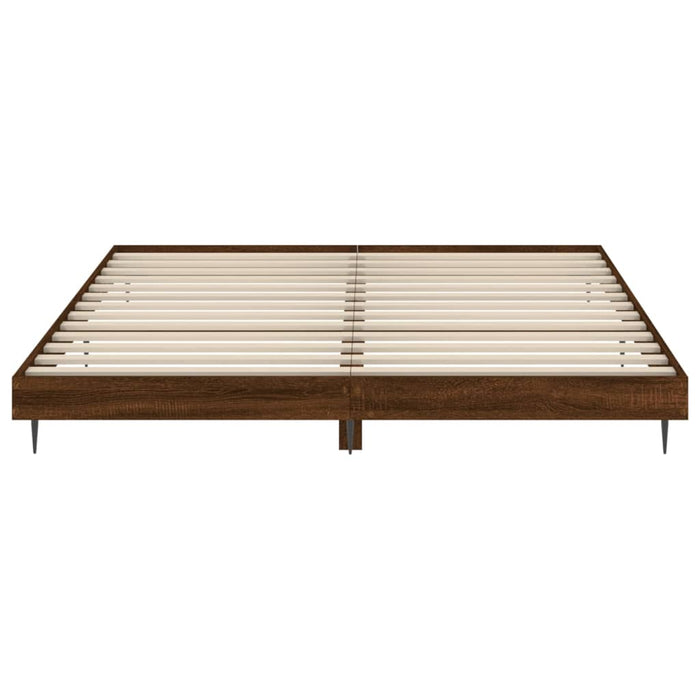 Bed Frame Brown Oak 5FT King Size Engineered Wood
