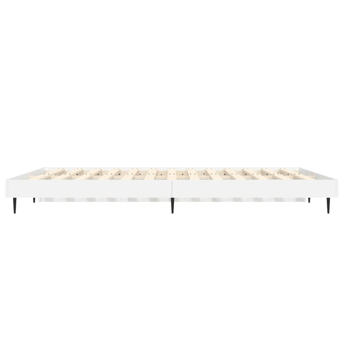 Bed Frame High Gloss White 4FT6 Double Engineered Wood