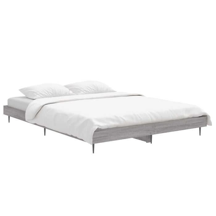 Bed Frame Grey Sonoma 4FT6 Double Engineered Wood