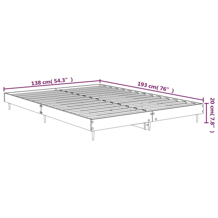 Bed Frame Grey Sonoma 4FT6 Double Engineered Wood