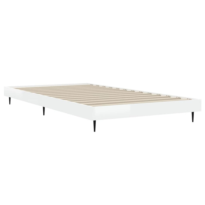 Bed Frame High Gloss White 3FT Single Engineered Wood