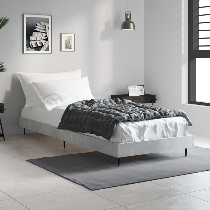 Bed Frame Concrete Grey 2FT6 Small Single Engineered Wood