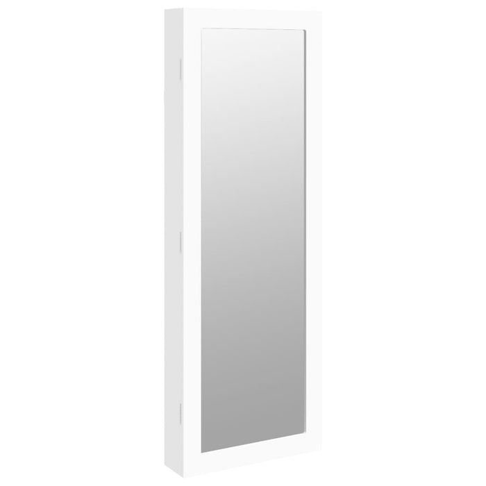 Mirror Jewellery Cabinet Wall Mounted White 37.5 cm