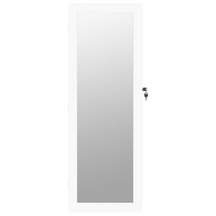 Mirror Jewellery Cabinet Wall Mounted White 37.5 cm