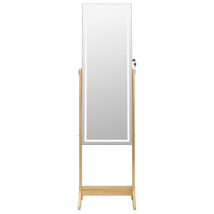 Mirror Jewellery Cabinet with LED Lights Free Standing