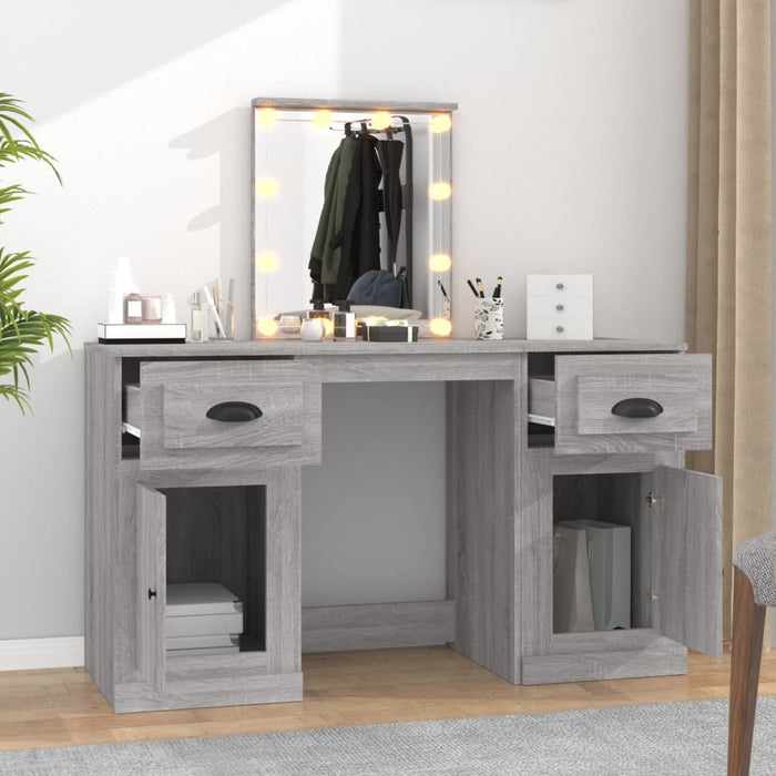 Dressing Table with LED Grey Sonoma 130 cm