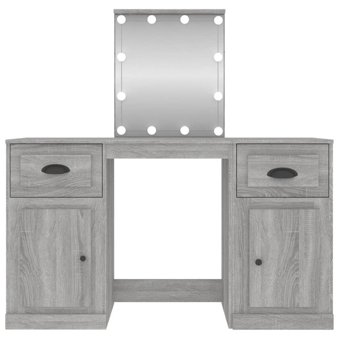 Dressing Table with LED Grey Sonoma 130 cm