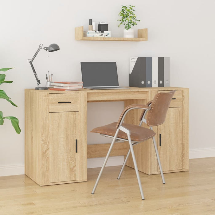 Desk with Cabinet Sonoma Oak Engineered Wood.