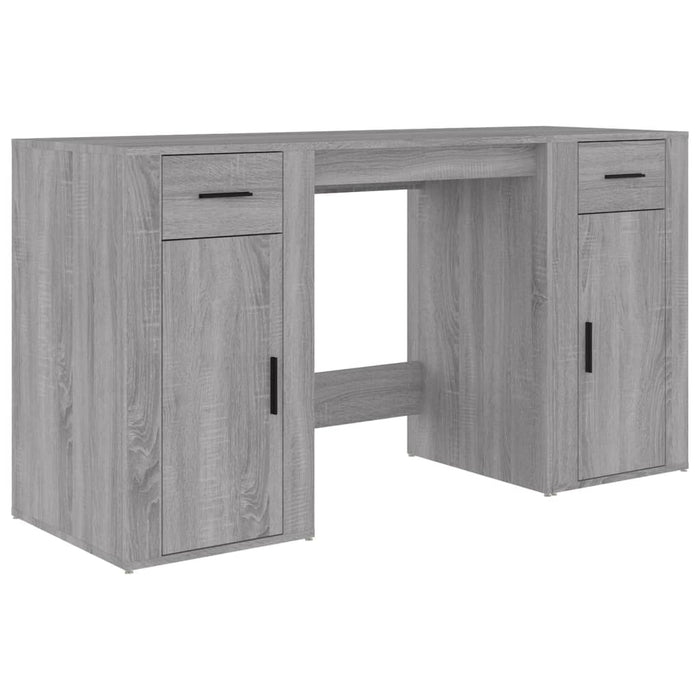 Desk with Cabinet Grey Sonoma Engineered Wood.