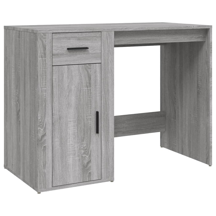 Desk with Cabinet Grey Sonoma Engineered Wood.