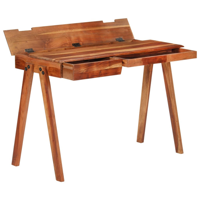 Writing Desk with Drawer Solid Wood Acacia 110 cm