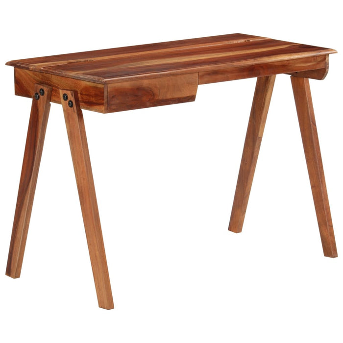 Writing Desk with Drawer Solid Wood Acacia 110 cm