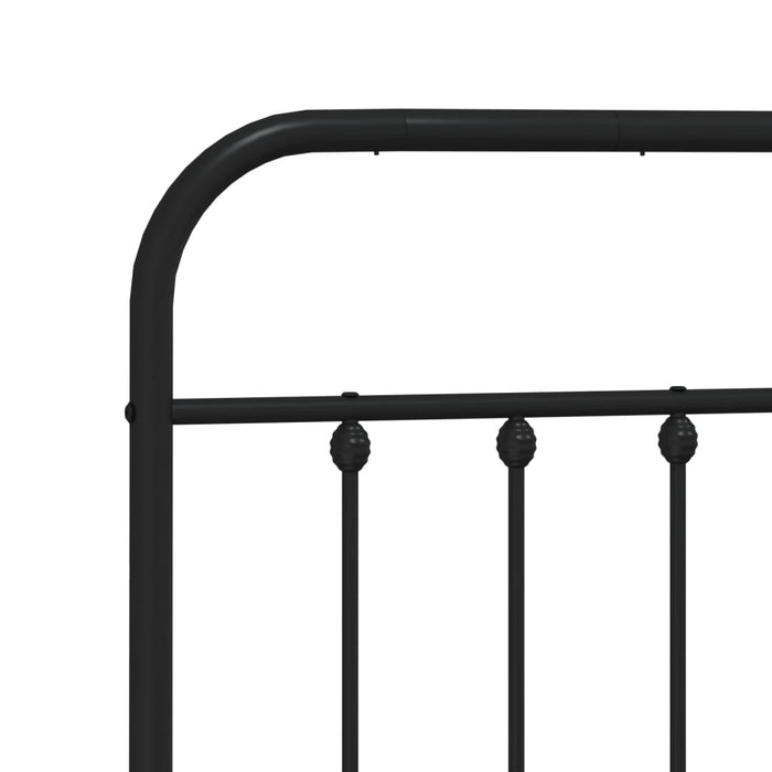 Metal Bed Frame with Headboard Black 120 cm