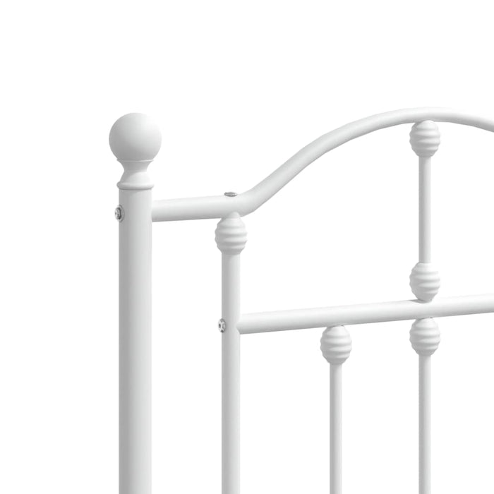 Metal Bed Frame with Headboard and Footboard White 120x190 cm
