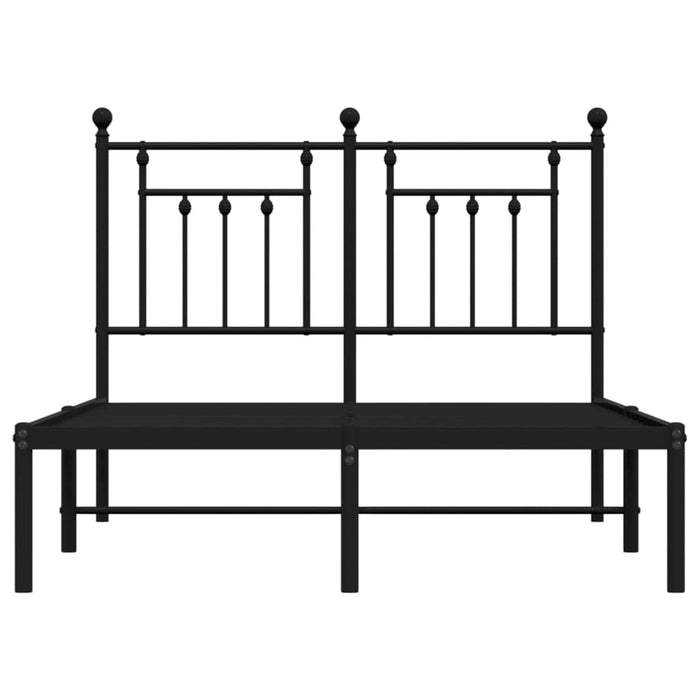 Metal Bed Frame with Headboard Black 120x200 cm