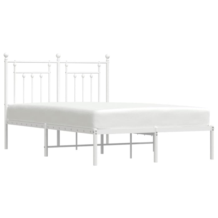 Metal Bed Frame with Headboard White 120x200 cm