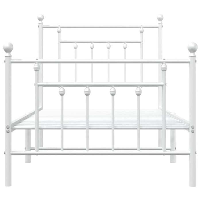 Metal Bed Frame with Headboard and Footboard White 80x200 cm
