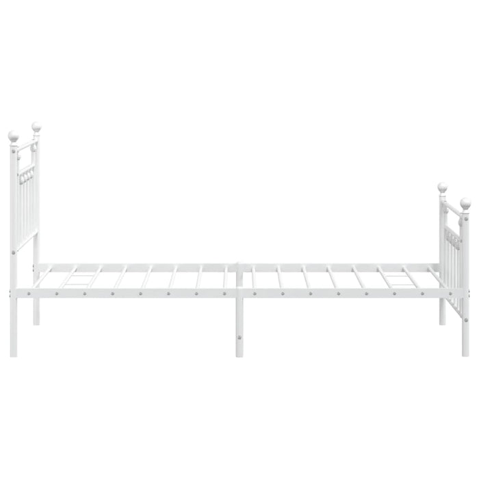 Metal Bed Frame with Headboard and Footboard White 80x200 cm