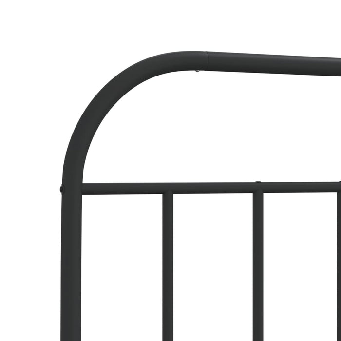 Metal Bed Frame with Headboard Black 75 cm