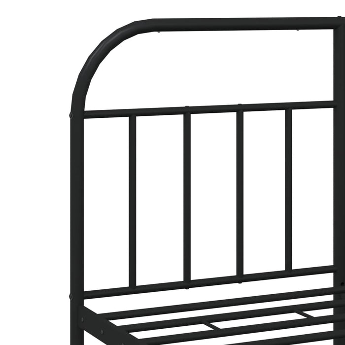 Metal Bed Frame with Headboard Black 140 cm