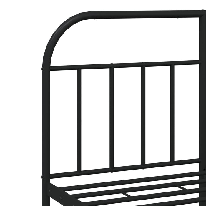 Metal Bed Frame with Headboard Black 150 cm
