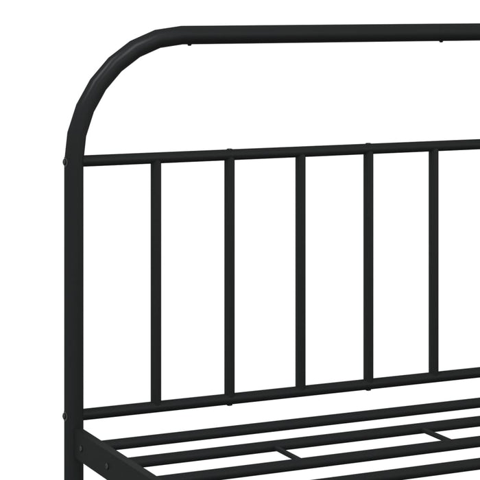 Metal Bed Frame with Headboard Black 180 cm