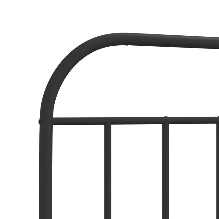Metal Bed Frame with Headboard and Footboard Black 90 cm