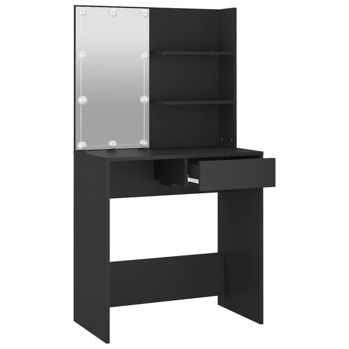 Dressing Table with LED Black 74.5x40x141
