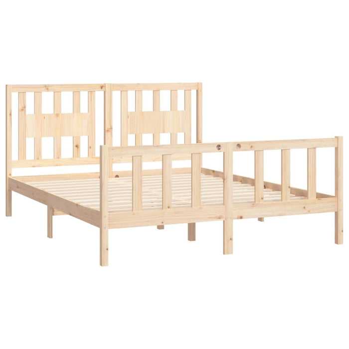 Bed Frame with Headboard Solid Wood Pine 5FT King Size 150 cm