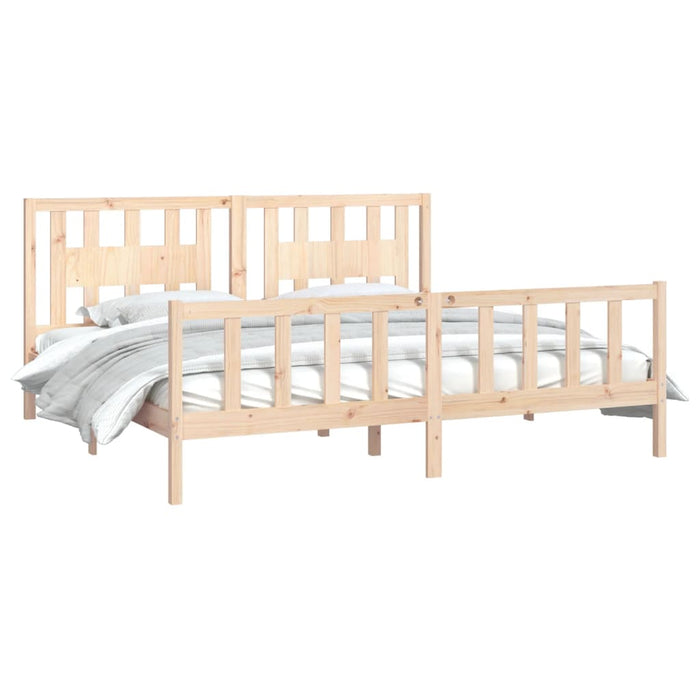 Bed Frame with Headboard Solid Wood Pine 200 cm
