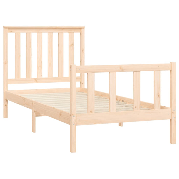 Bed Frame with Headboard Solid Wood Pine 90 cm